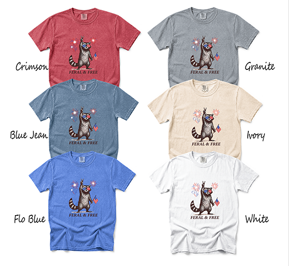 Racoon USA-Comfort Colors Tee