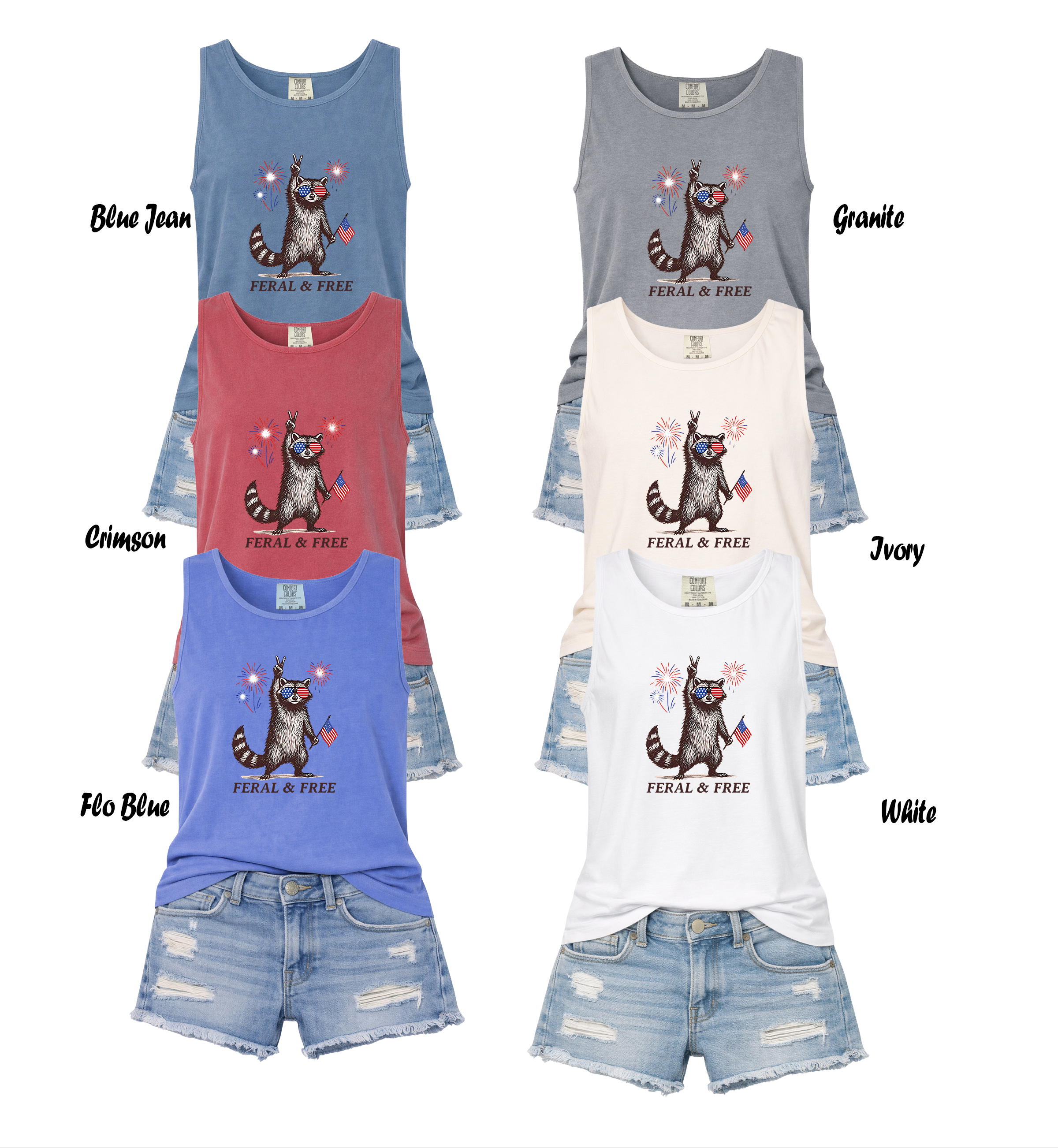 Racoon USA-Comfort Colors Tank