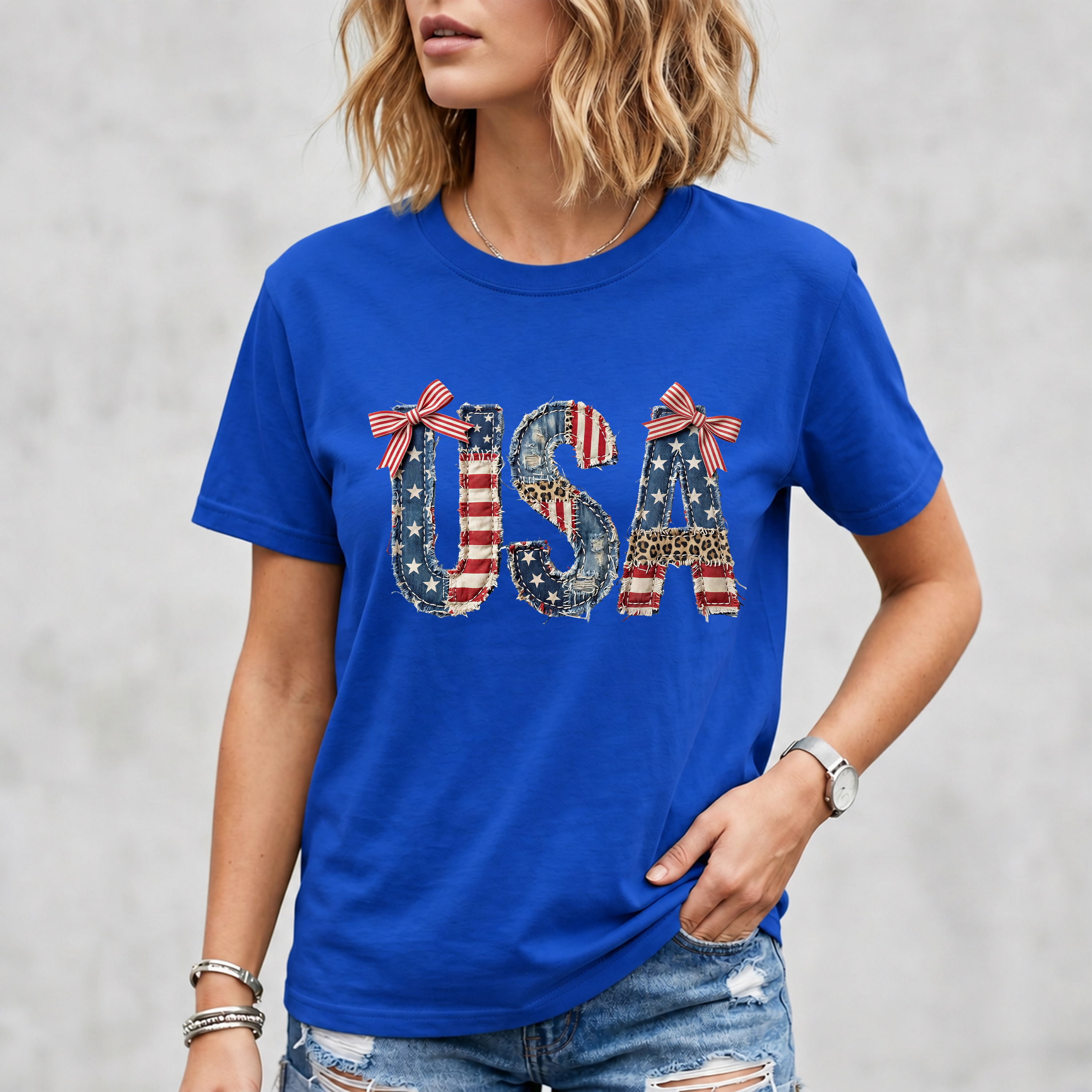 Quilted USA-Soft Style Tee